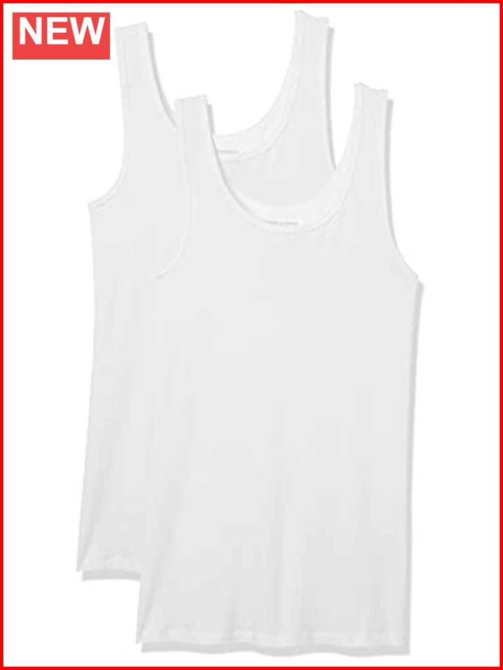 Slim Fit Ribbed Scoop Neck Tank Top 2 Pack Cotton Modal